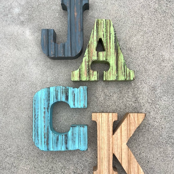 Farmhouse Country Shabby Chic 8” Solid Wood Letters - Picture 11 of 13
